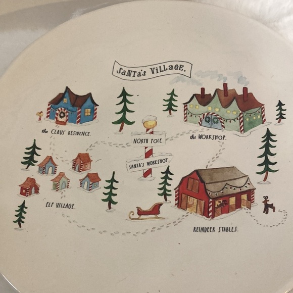 Rae Dunn Santa’s Village Dinner Plates - Picture 3 of 5